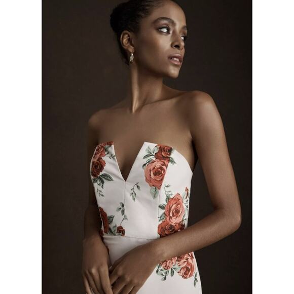 Sachin + Babi Dresses & Skirts - Sachin & Babi Nora Rose Notch Neck Taffeta Midi Dress